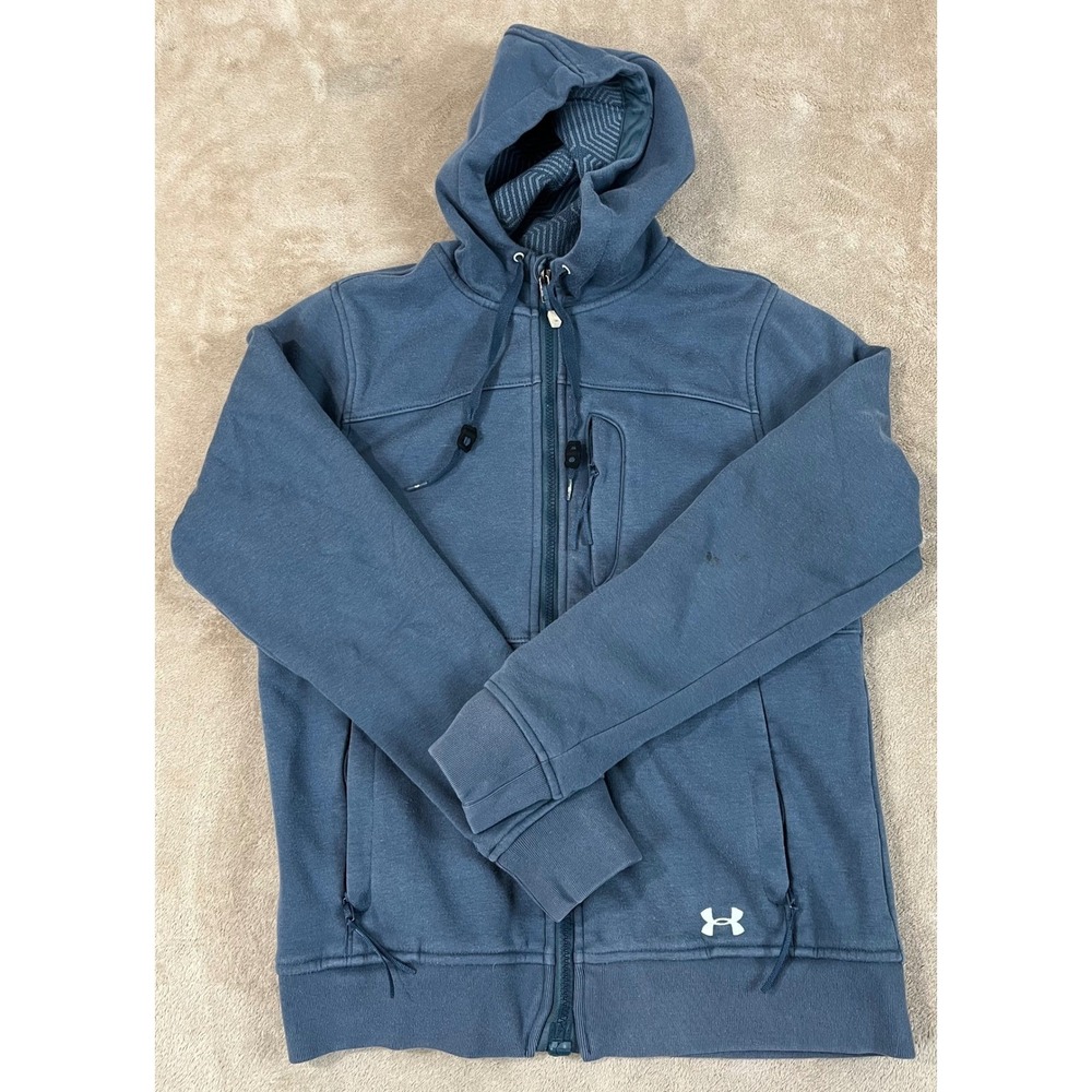 Under Armour Storm Full-Zip Hoodie Jacket Mens M Blue Polyester Long Sleeve GOOD